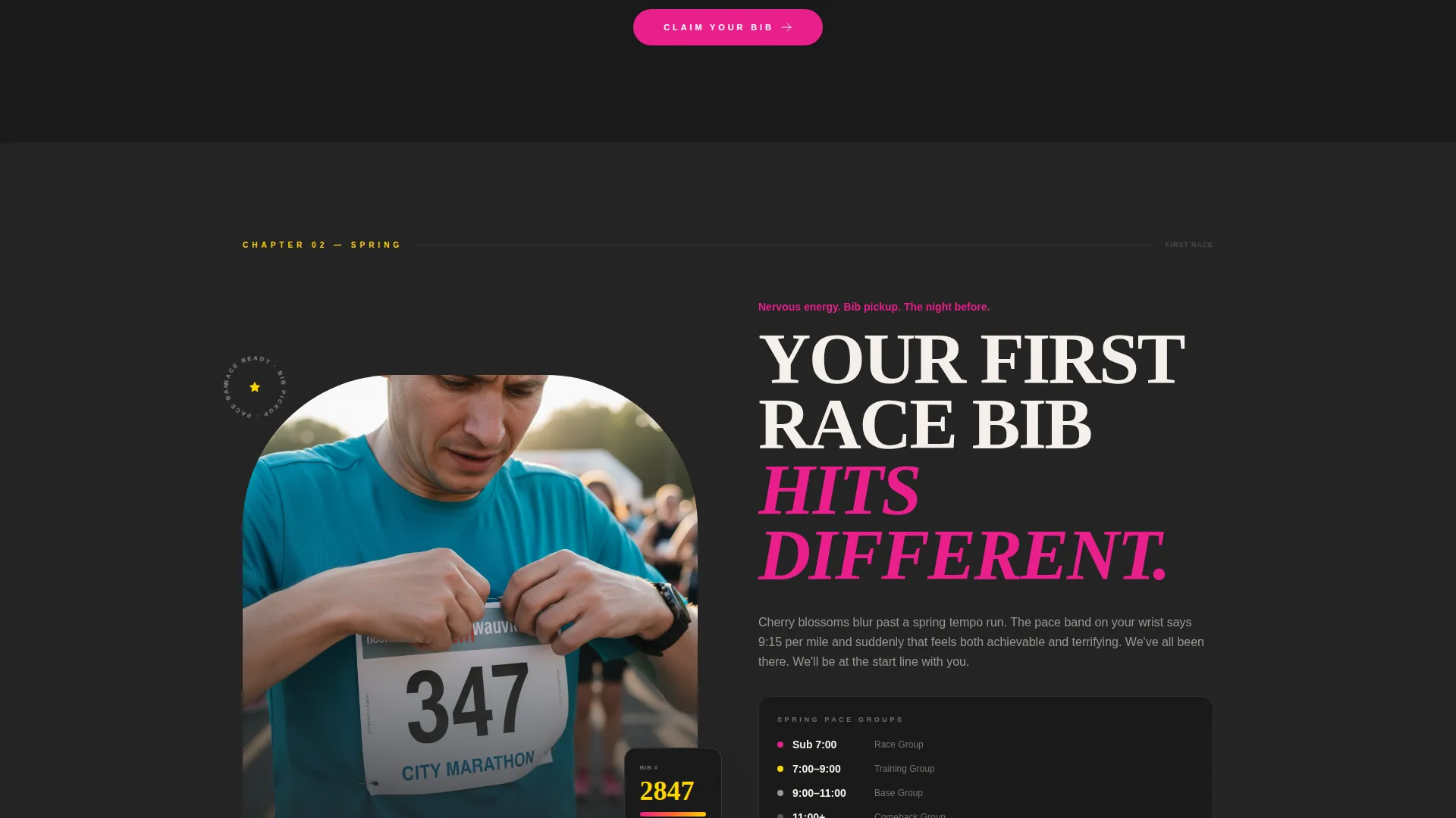Running Club Landing Page Template