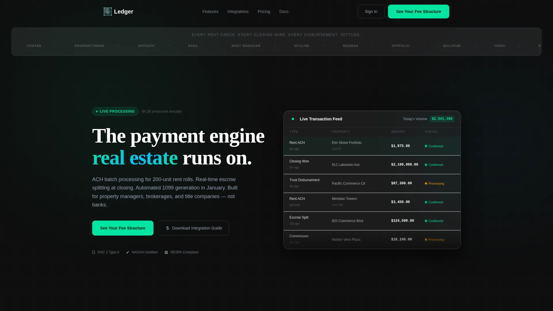 Real Estate Payment Processing Landing Page Template