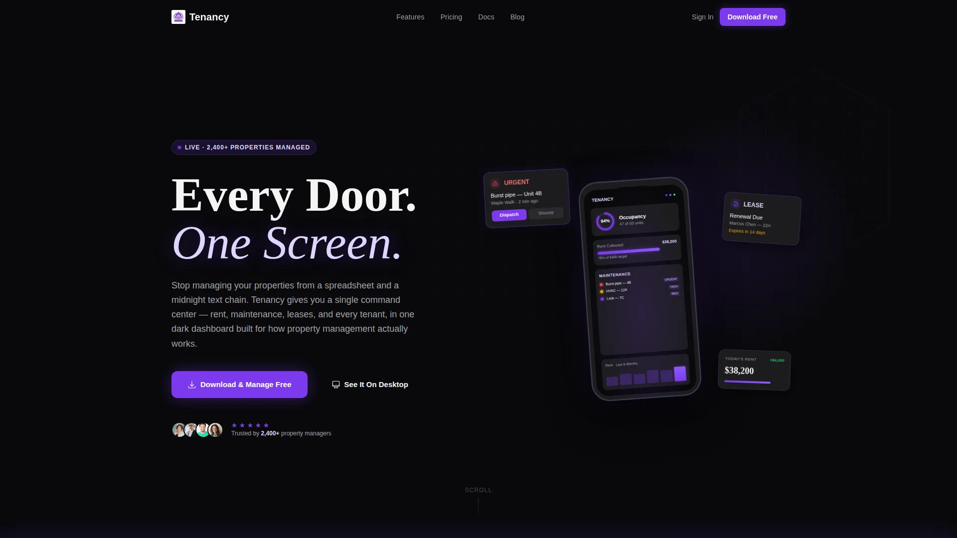 Property Management App Landing Page Template
