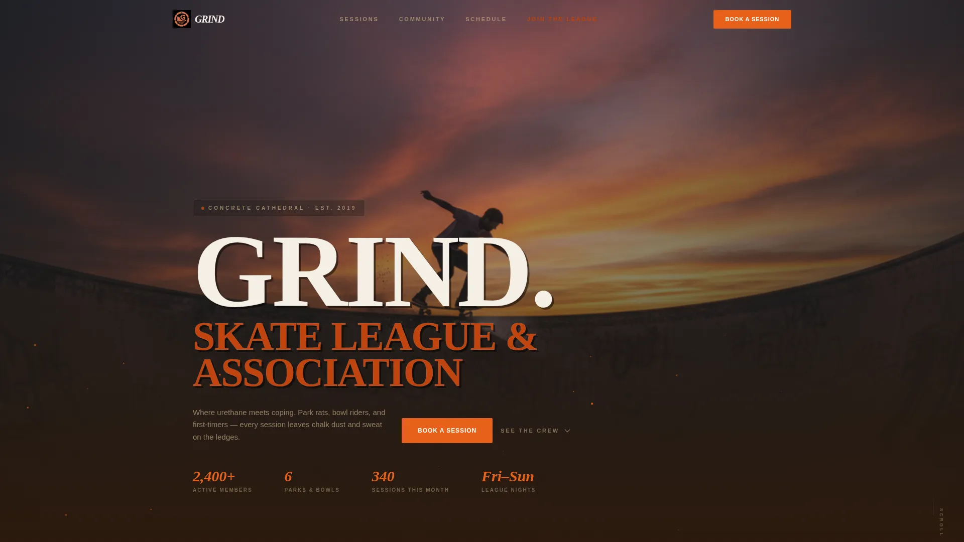 Specialist Skateboarding Appointment Booking Website Template