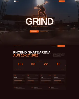Skateboarding Pricing & Packages Website Template