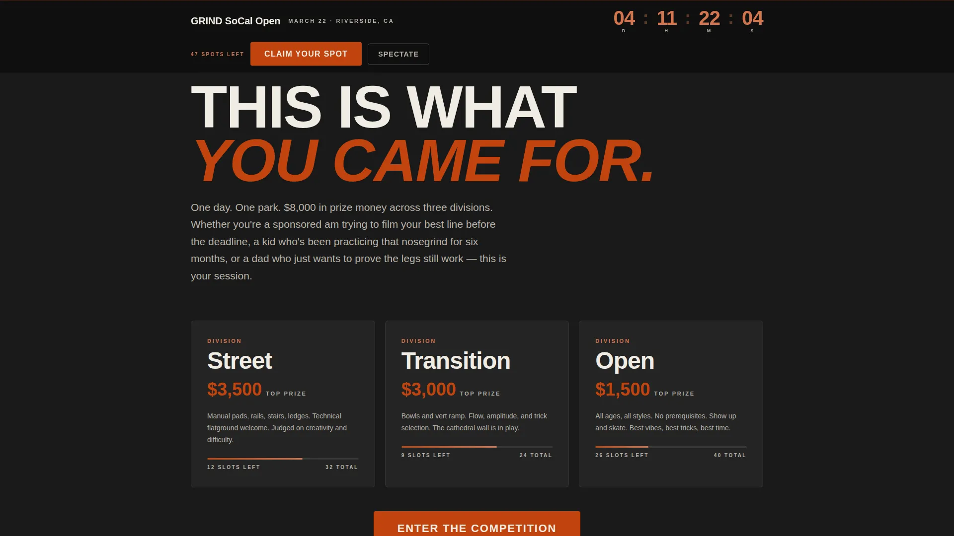 Skateboarding Pre-Launch & Coming Soon Website Template