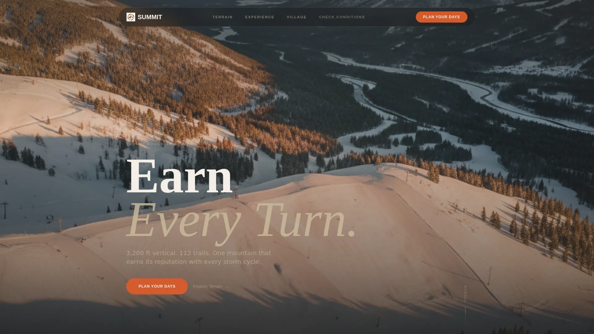 Ski Resort Landing Page Template for Winter Sports
