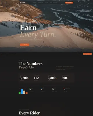Ski Resort Landing Page Template for Winter Sports