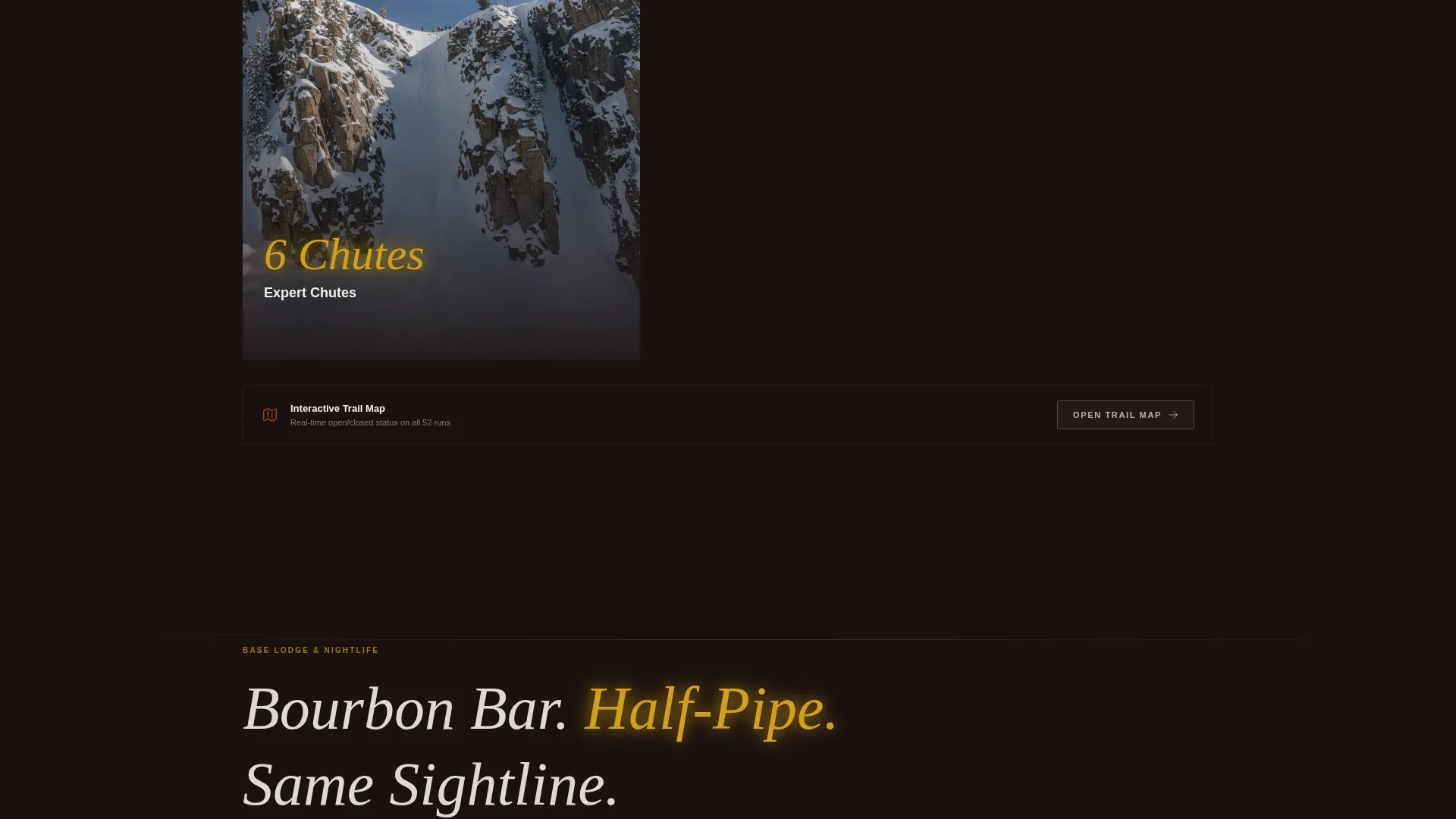 Ski Resort Landing Page Template - Stats-First Design