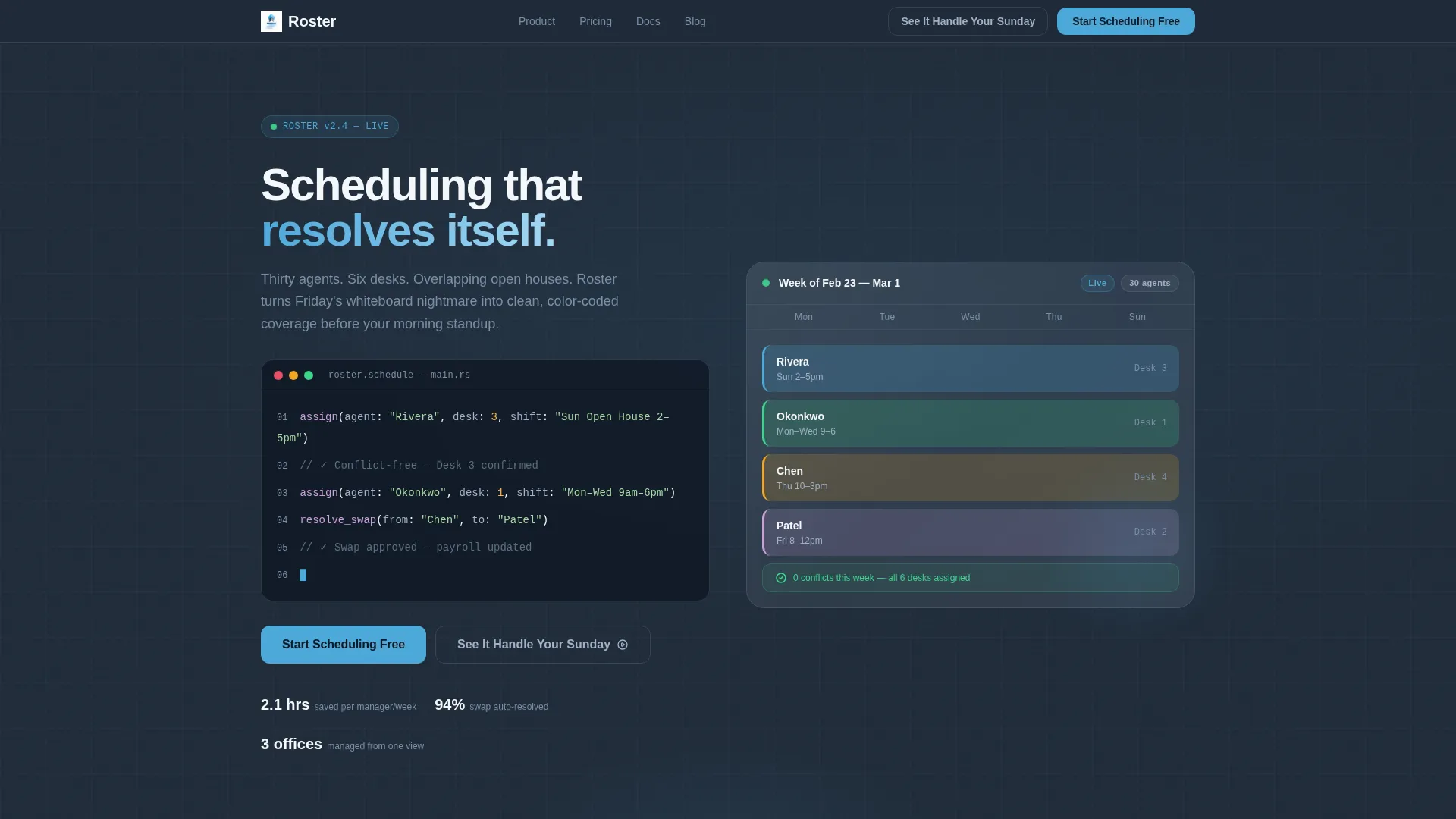 Real Estate Staff Scheduling Landing Page Template