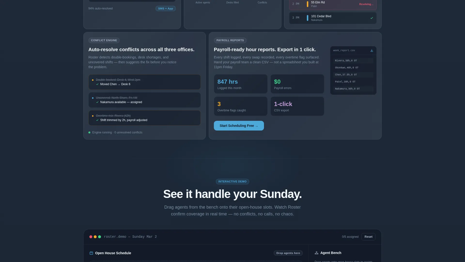 Real Estate Staff Scheduling Landing Page Template