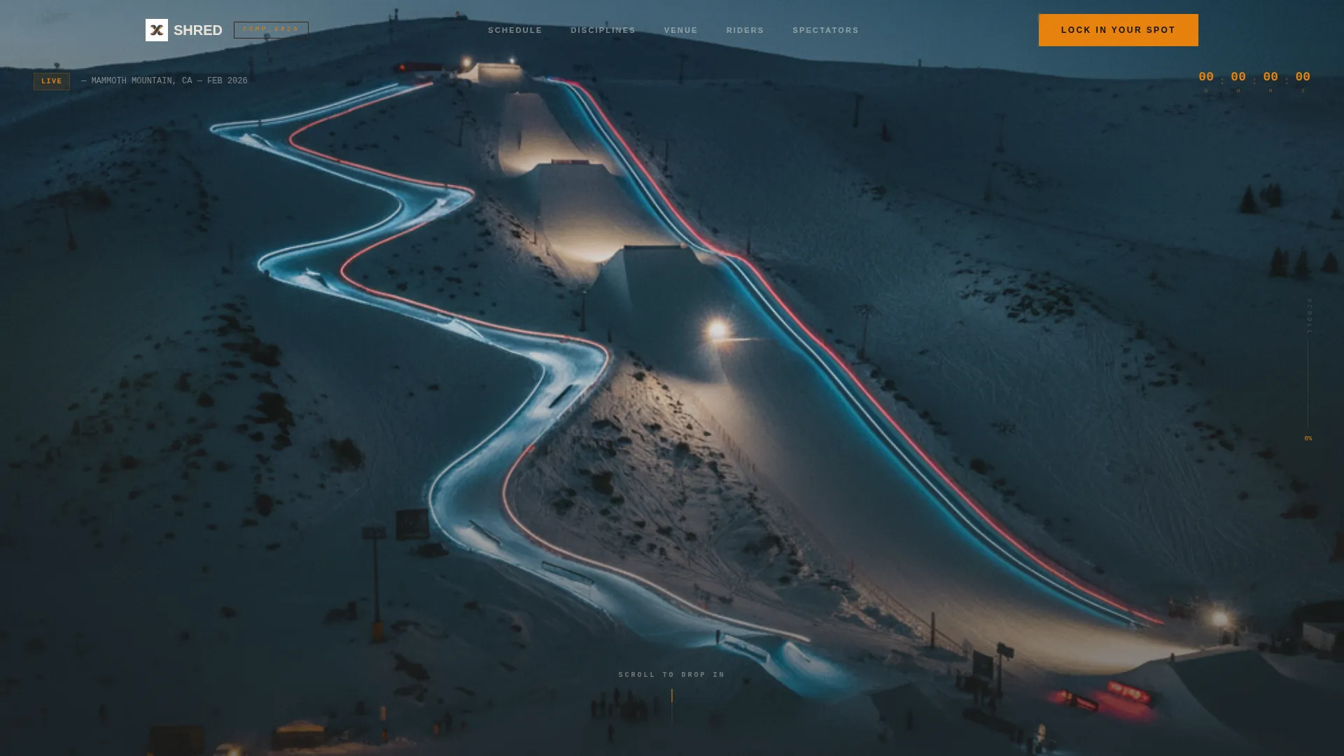 Snowboarding Competition Event Landing Page Template