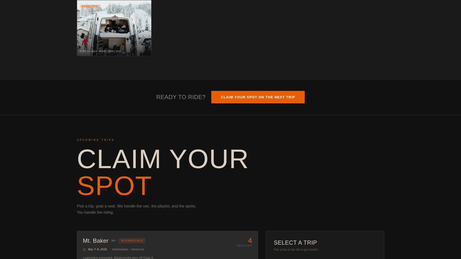 Raw Snowboarding Club Landing Page Template