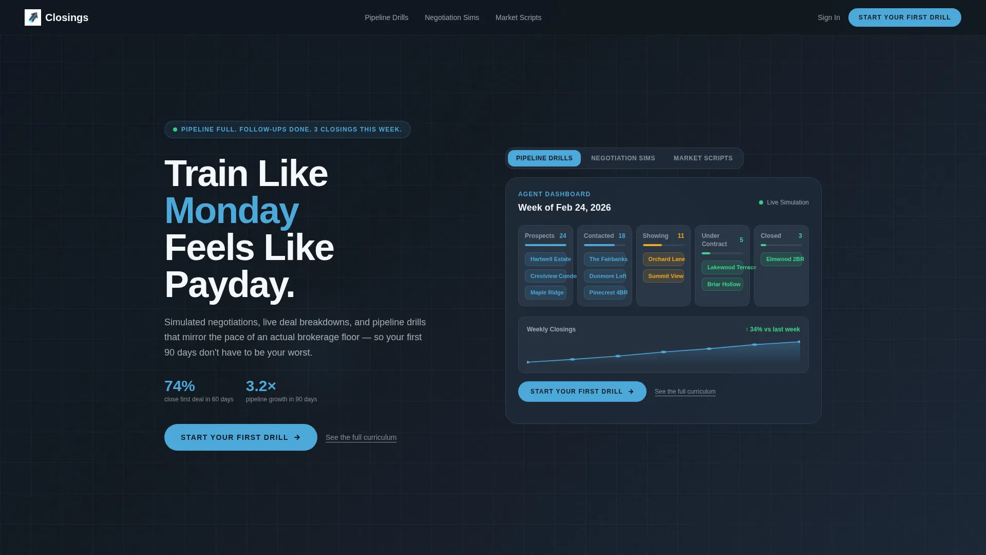 Real Estate Training Platform Landing Page Template