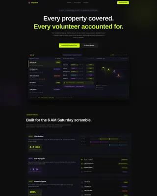 Real Estate Volunteer Management Landing Page