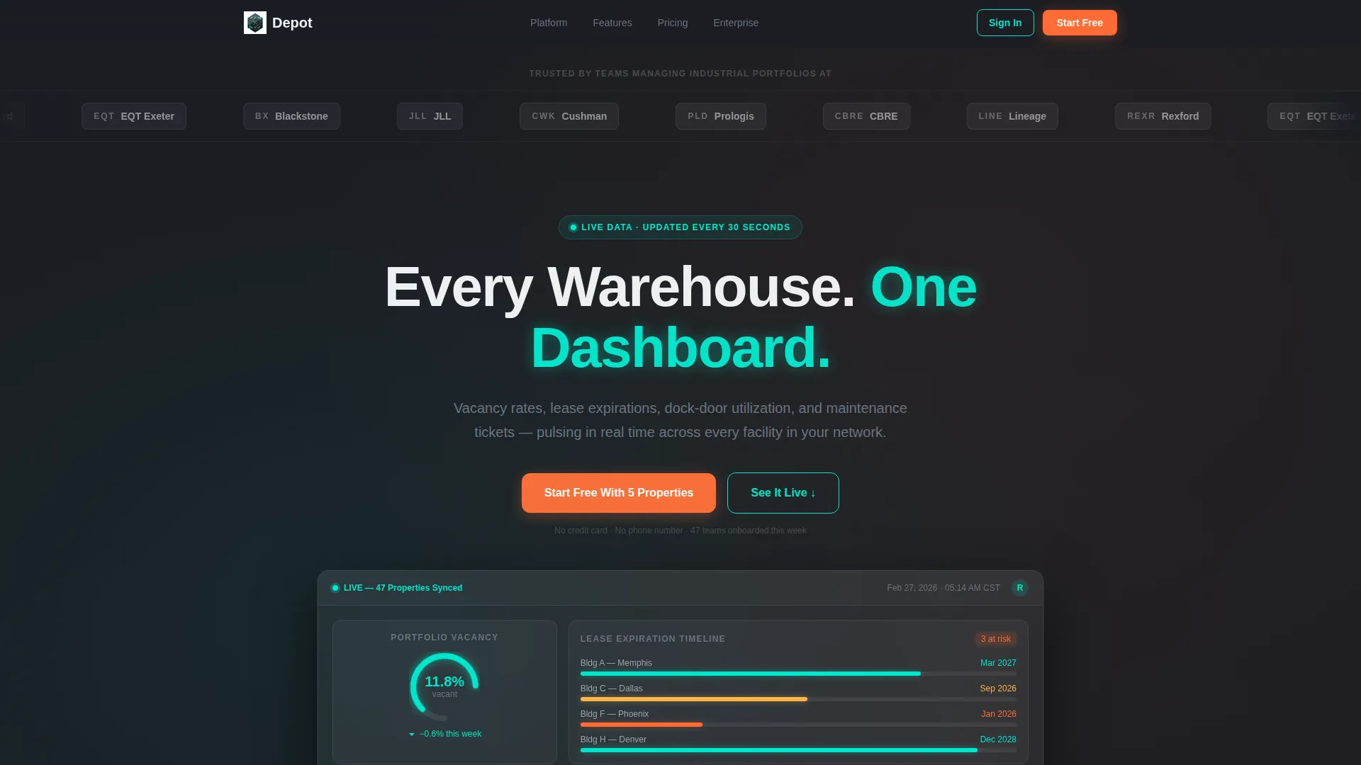 Warehouse Management Landing Page Template