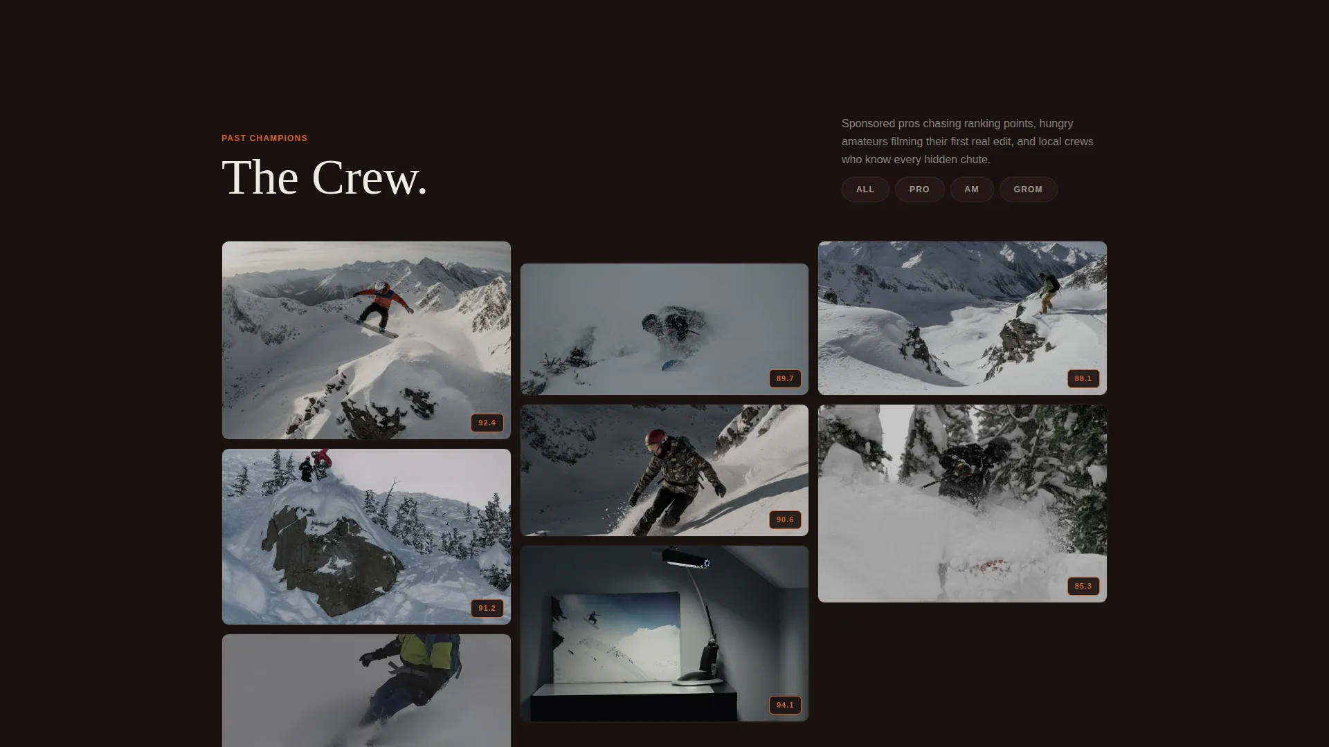 Snowboarding Competition Landing Page Template