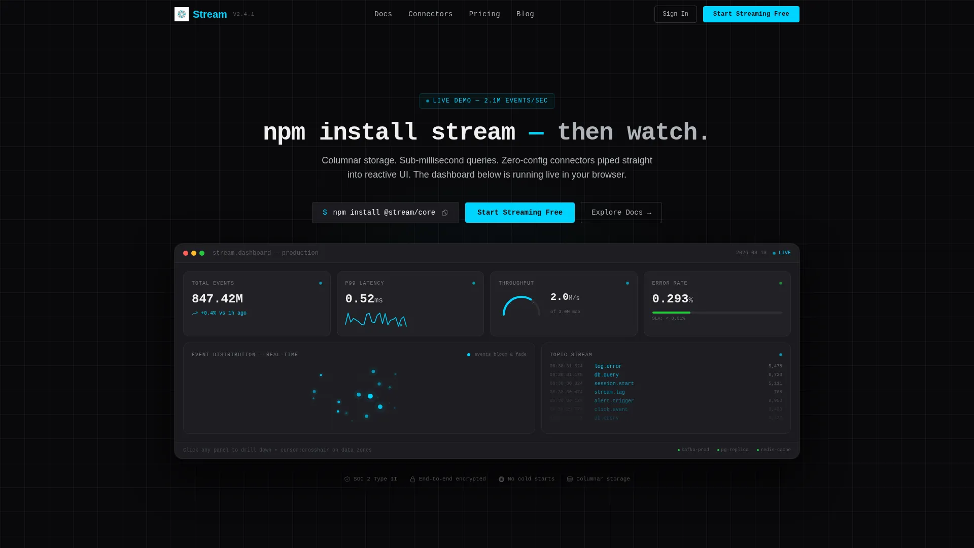 Real-Time Analytics Landing Page Template