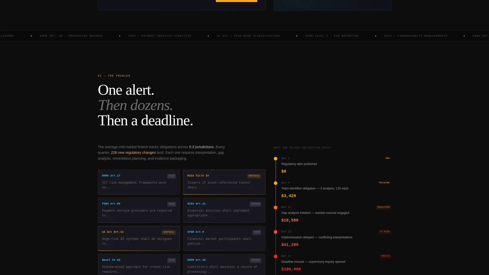 RegTech Startup Cost Estimator Website Template