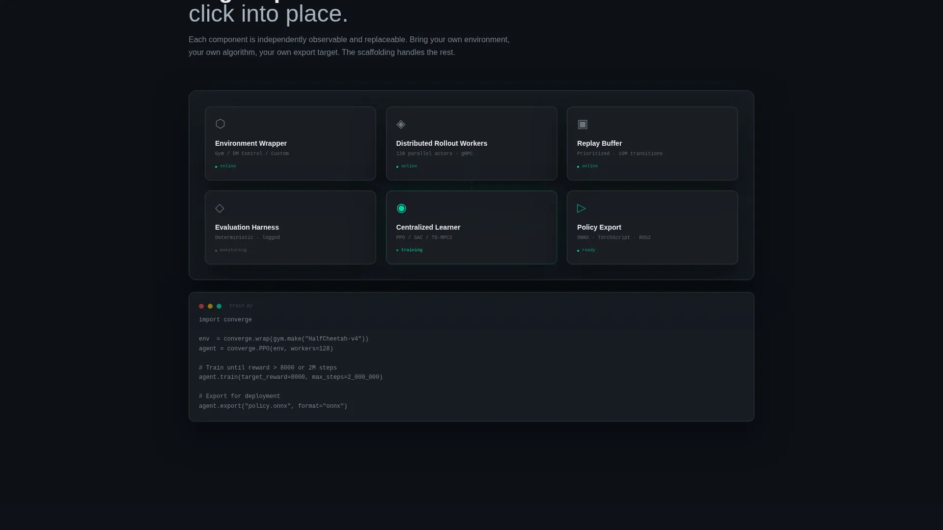 Reinforcement Learning Platform Landing Page Template