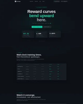 Reinforcement Learning Platform Landing Page Template