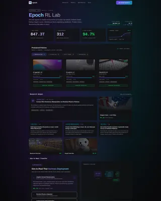 Reinforcement Learning Research Lab Landing Page