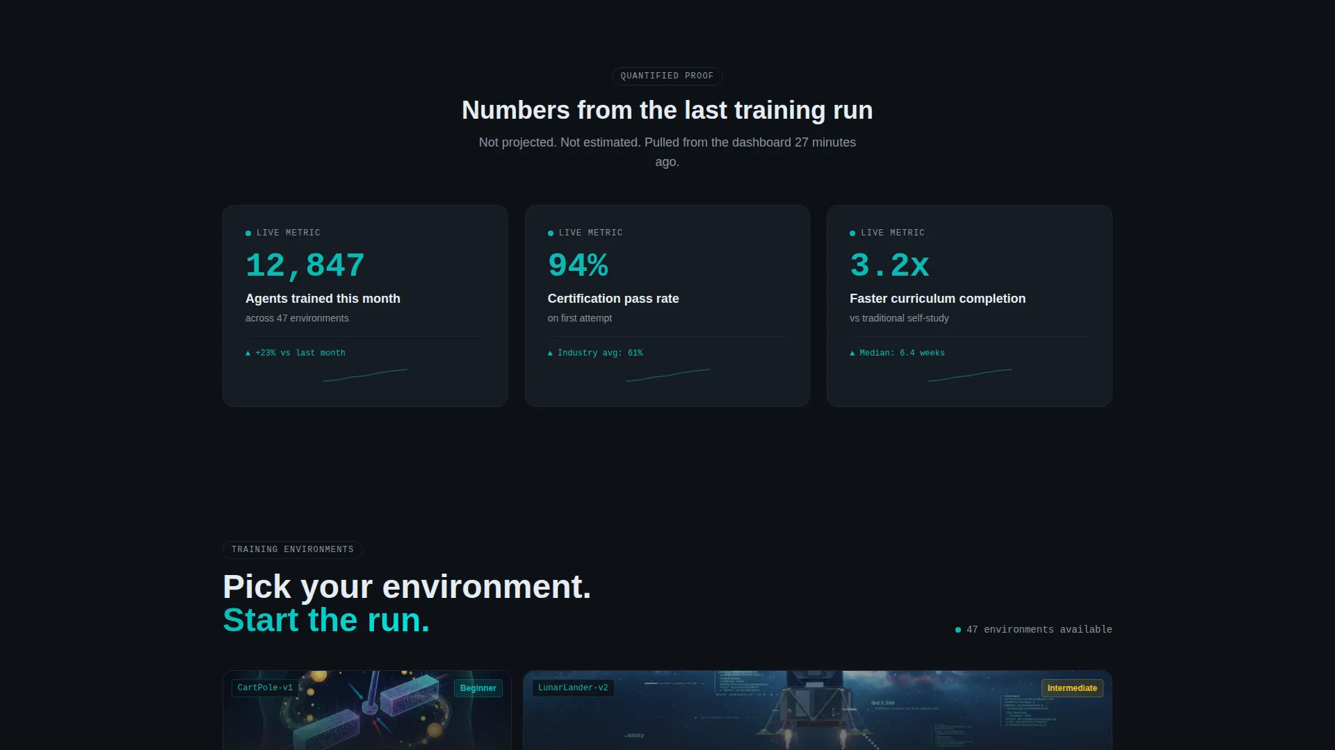 Reinforcement Learning Platform Landing Page Template
