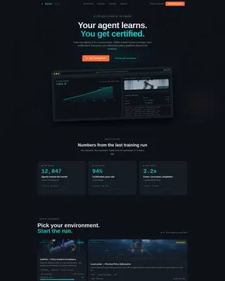 Reinforcement Learning Platform Landing Page Template