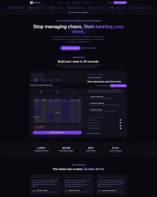 Religious Organization Scheduling Landing Page