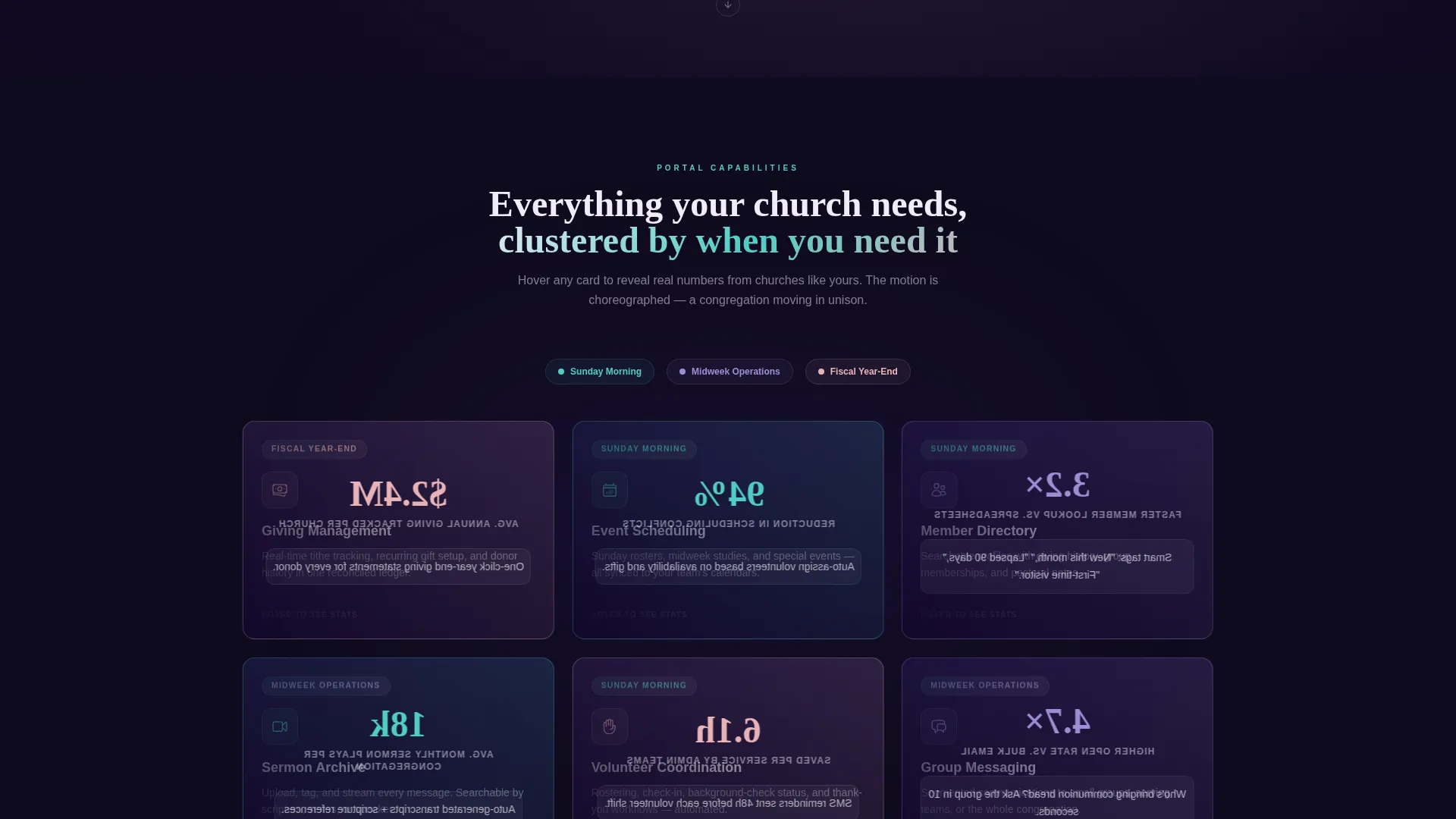 Religious Organization Client Portal Landing Page