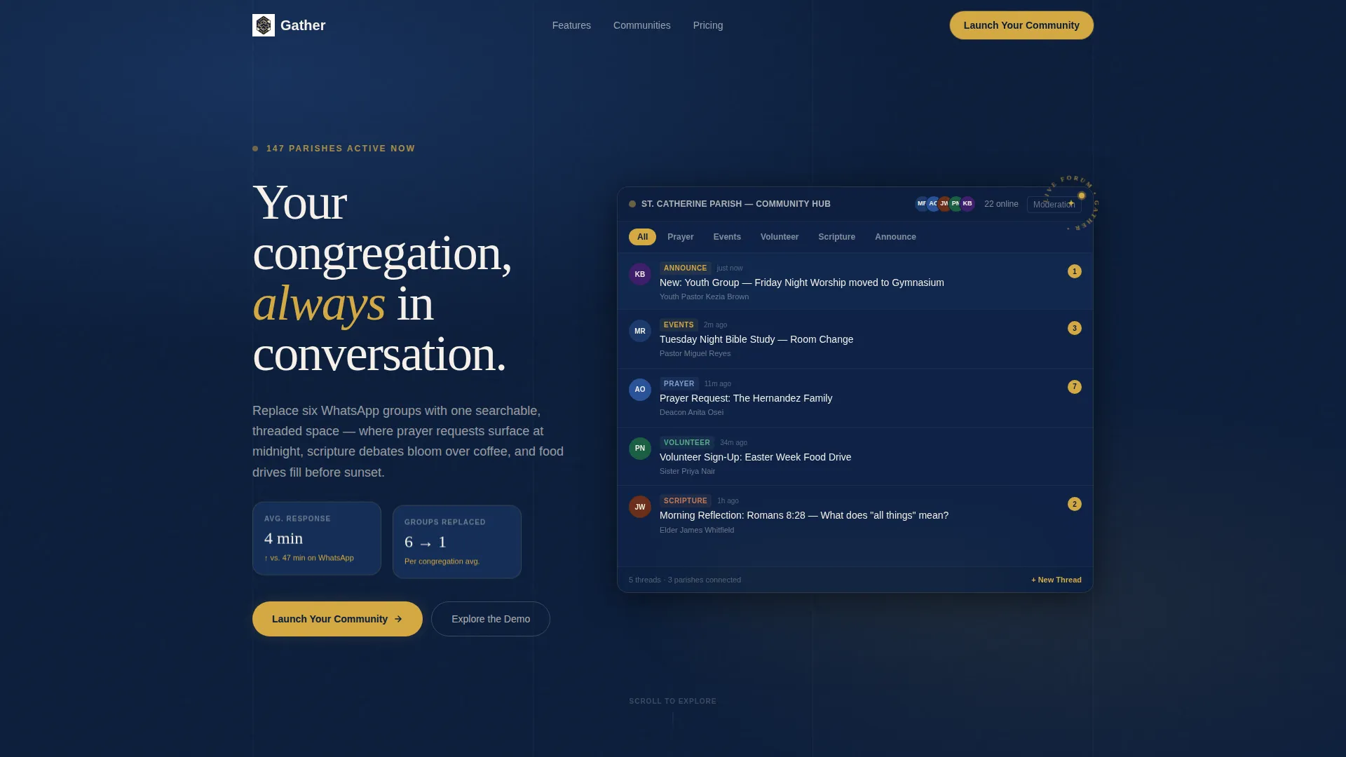 Dynamic Community Forum Landing Page Template