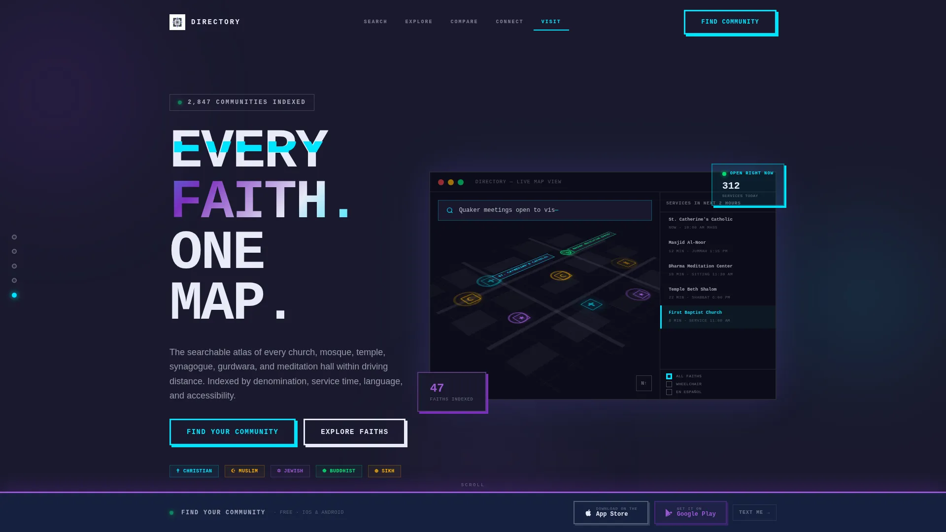 Religious Organization Directory Landing Page Template