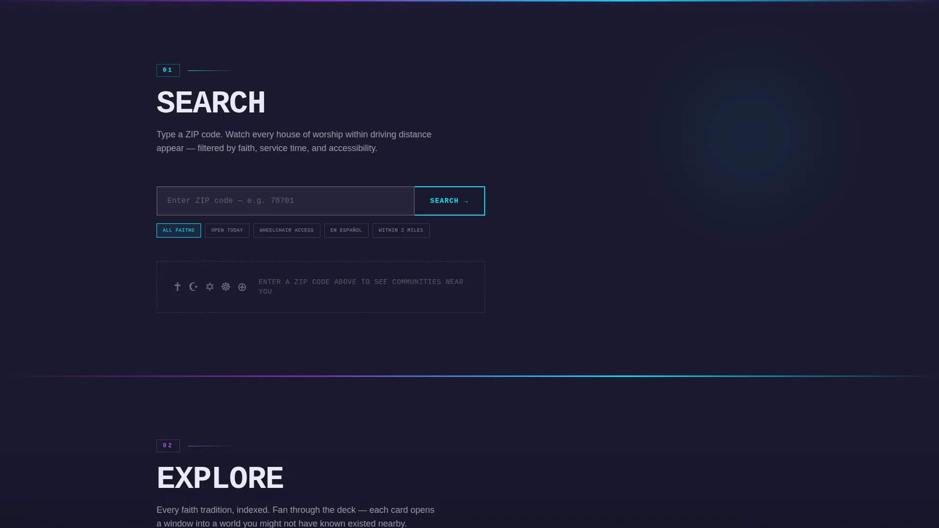 Religious Organization Directory Landing Page Template