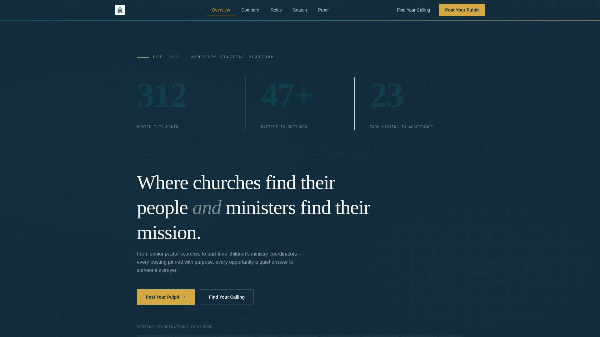 Ministry Job Board Landing Page Template