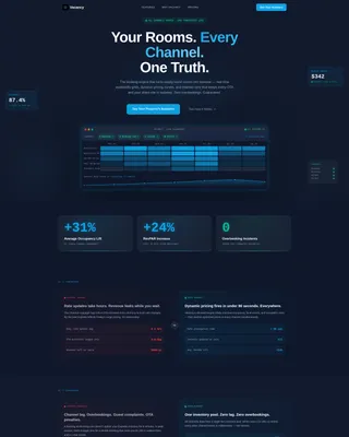 Resort Booking System Dashboard Landing Page Template