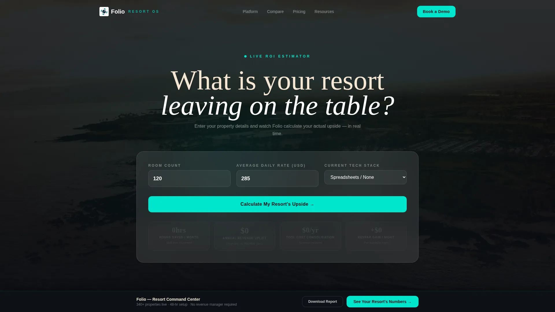 Resort Management Landing Page Template