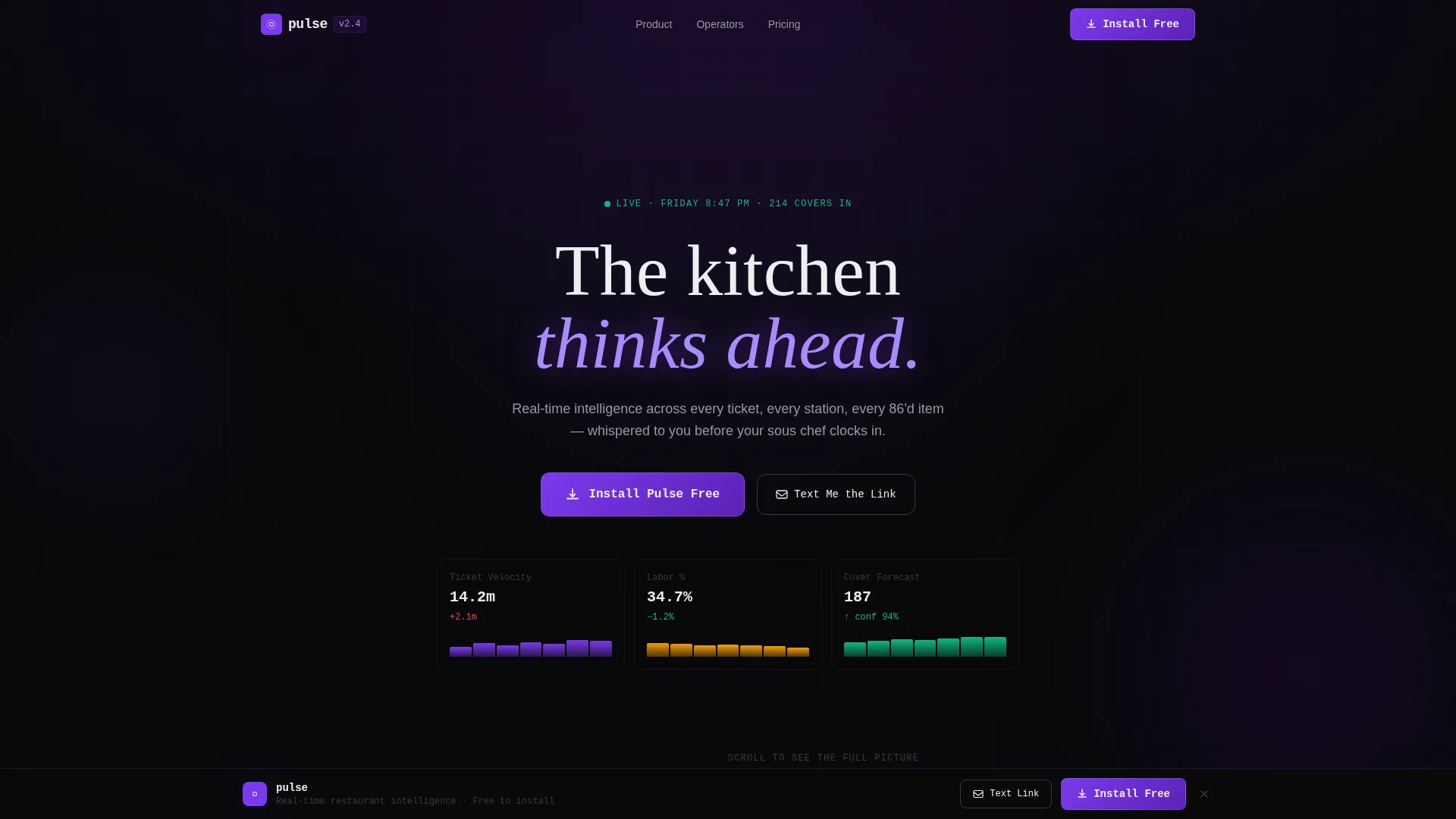Restaurant AI Analytics Dashboard Landing Page Template