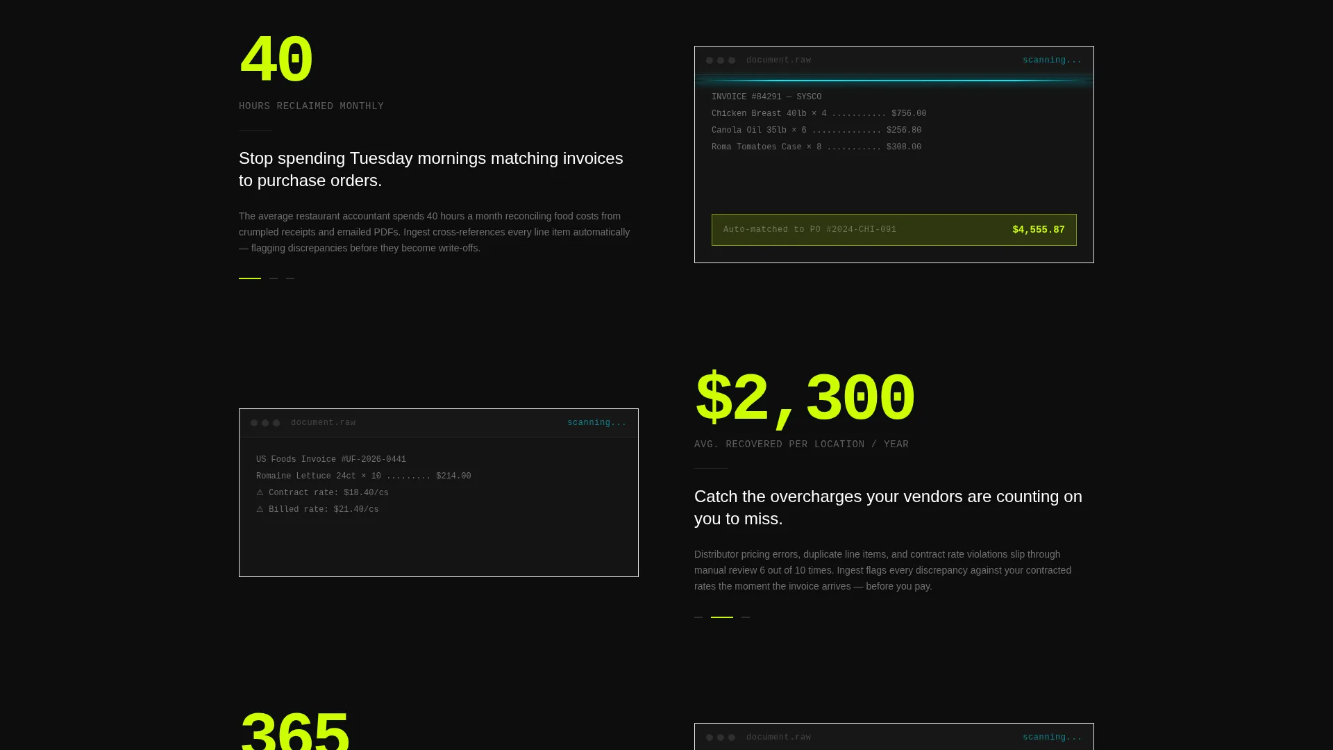 Restaurant AI Document Processing Landing Page
