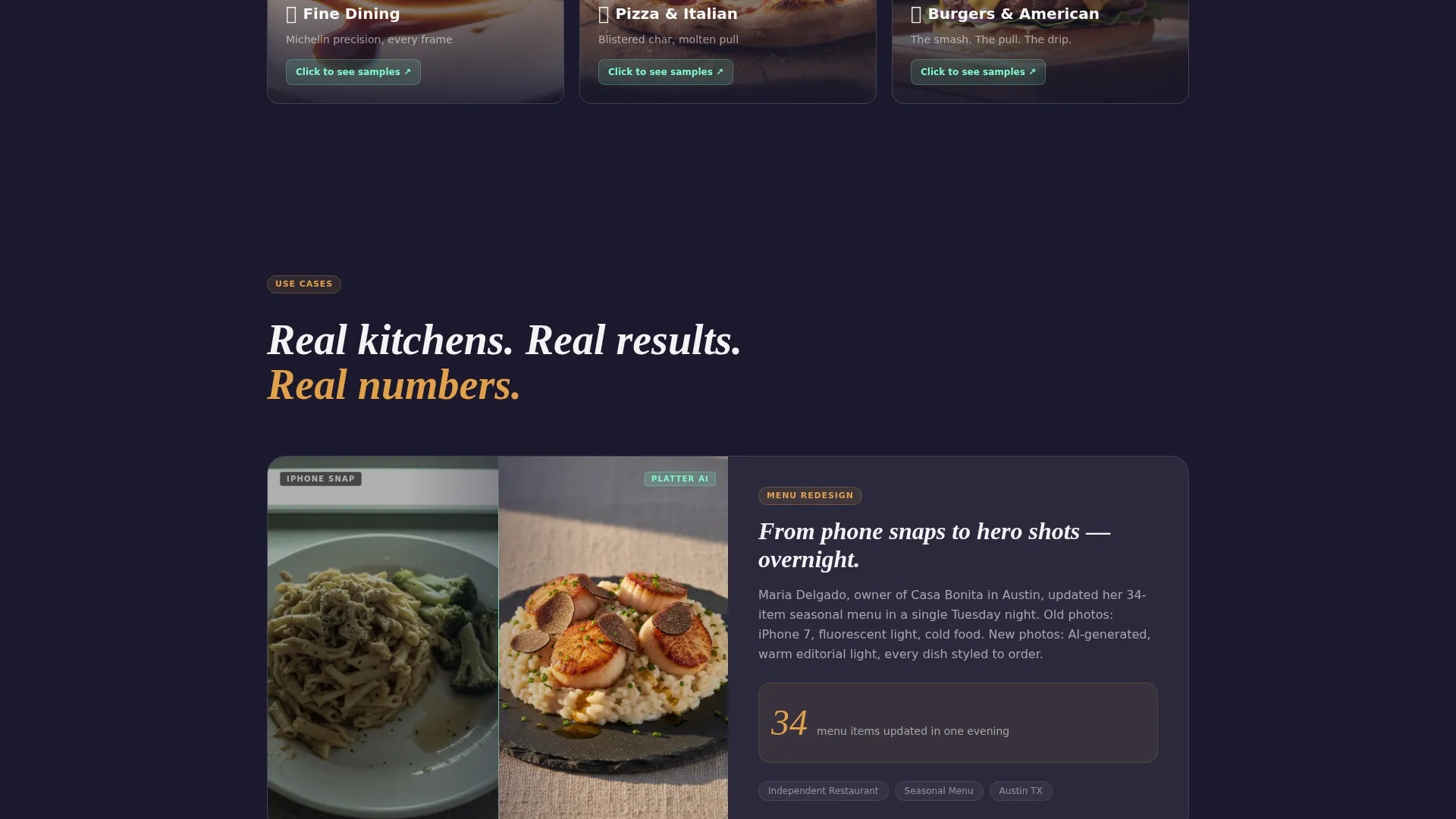 Restaurant AI Image Generator Landing Page Template