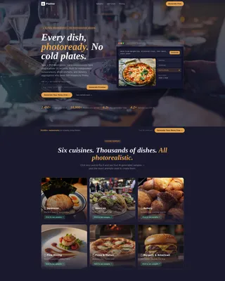 Restaurant AI Image Generator Landing Page Template