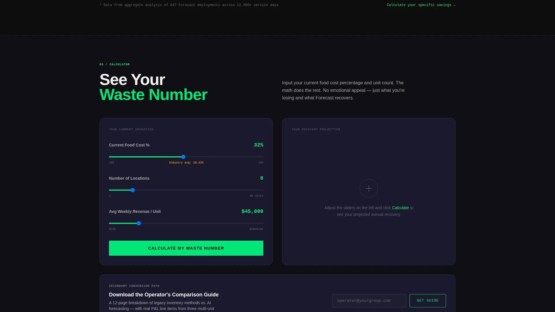 Restaurant AI Inventory Forecasting Landing Page