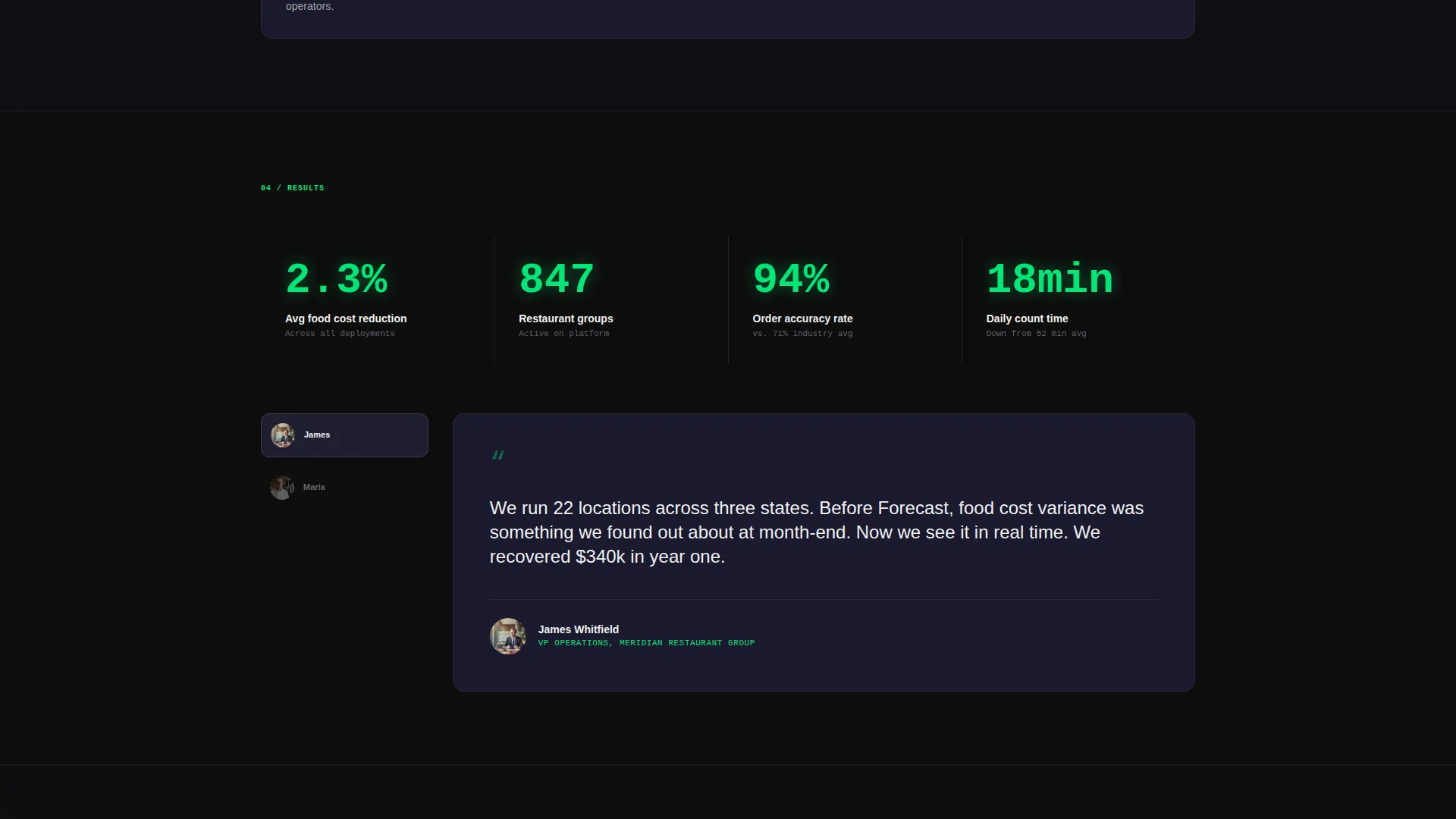 Restaurant AI Inventory Forecasting Landing Page