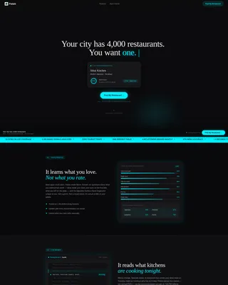 AI Restaurant Recommendation Landing Page Template