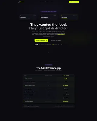 Restaurant Abandoned Cart Email Landing Page Template