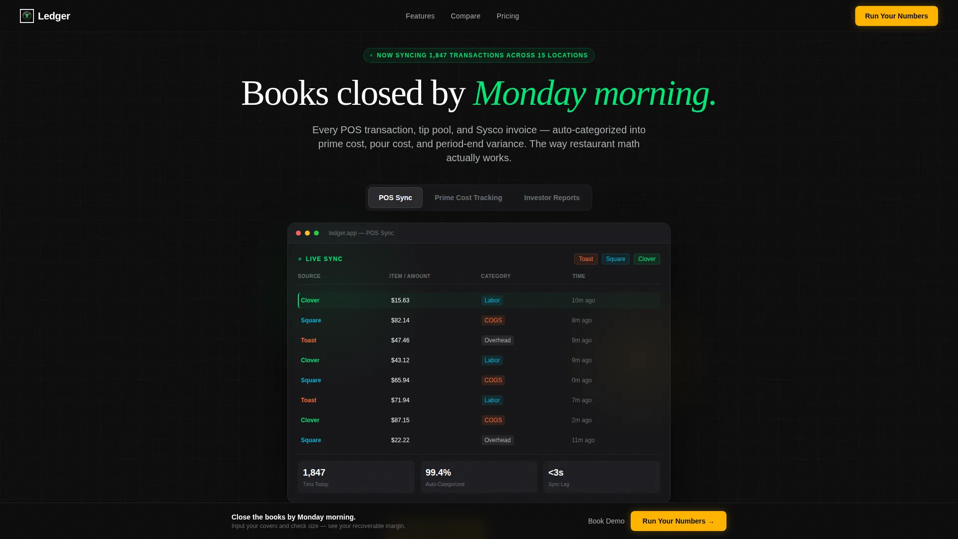 Restaurant Accounting Landing Page Template