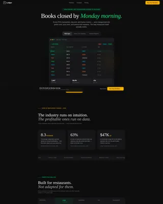 Restaurant Accounting Landing Page Template
