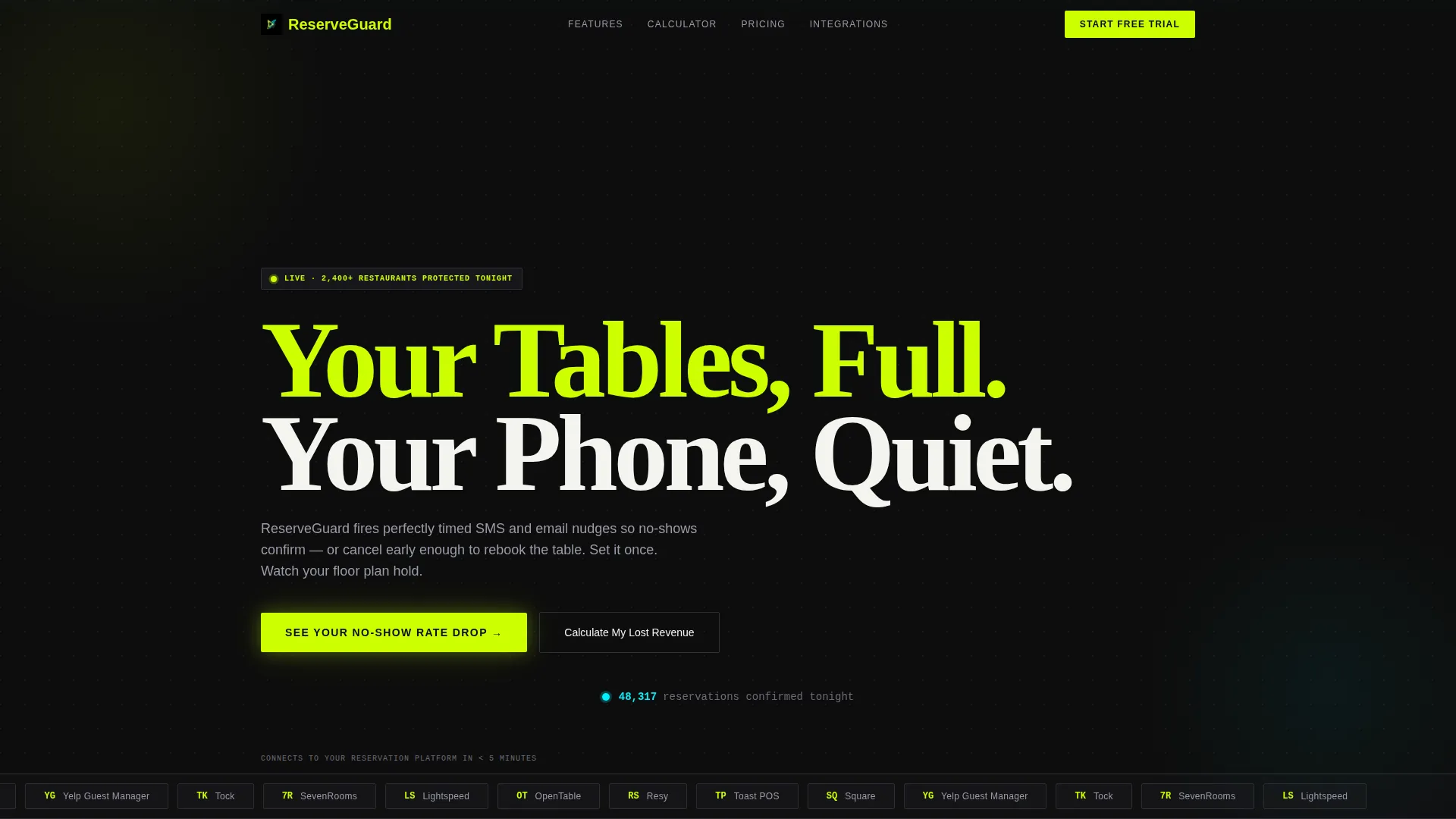 Restaurant Appointment Reminder Landing Page Template