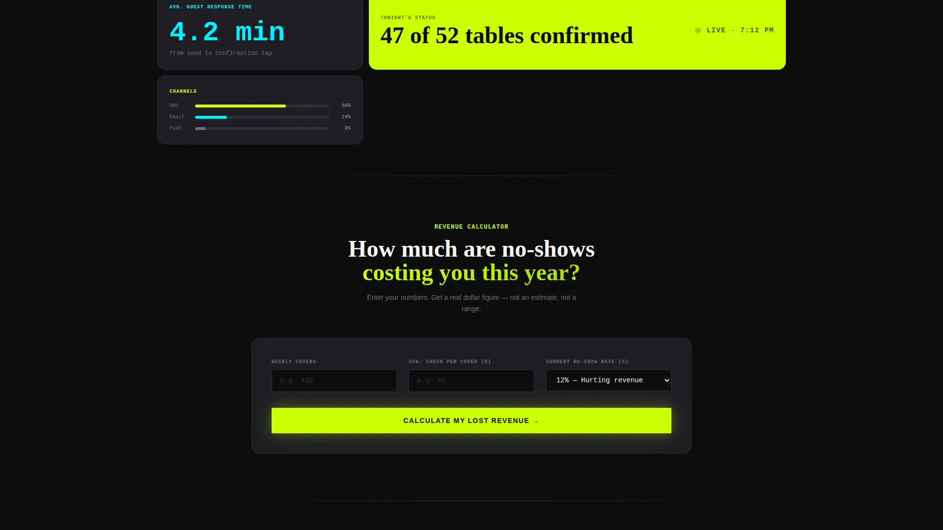 Restaurant Appointment Reminder Landing Page Template