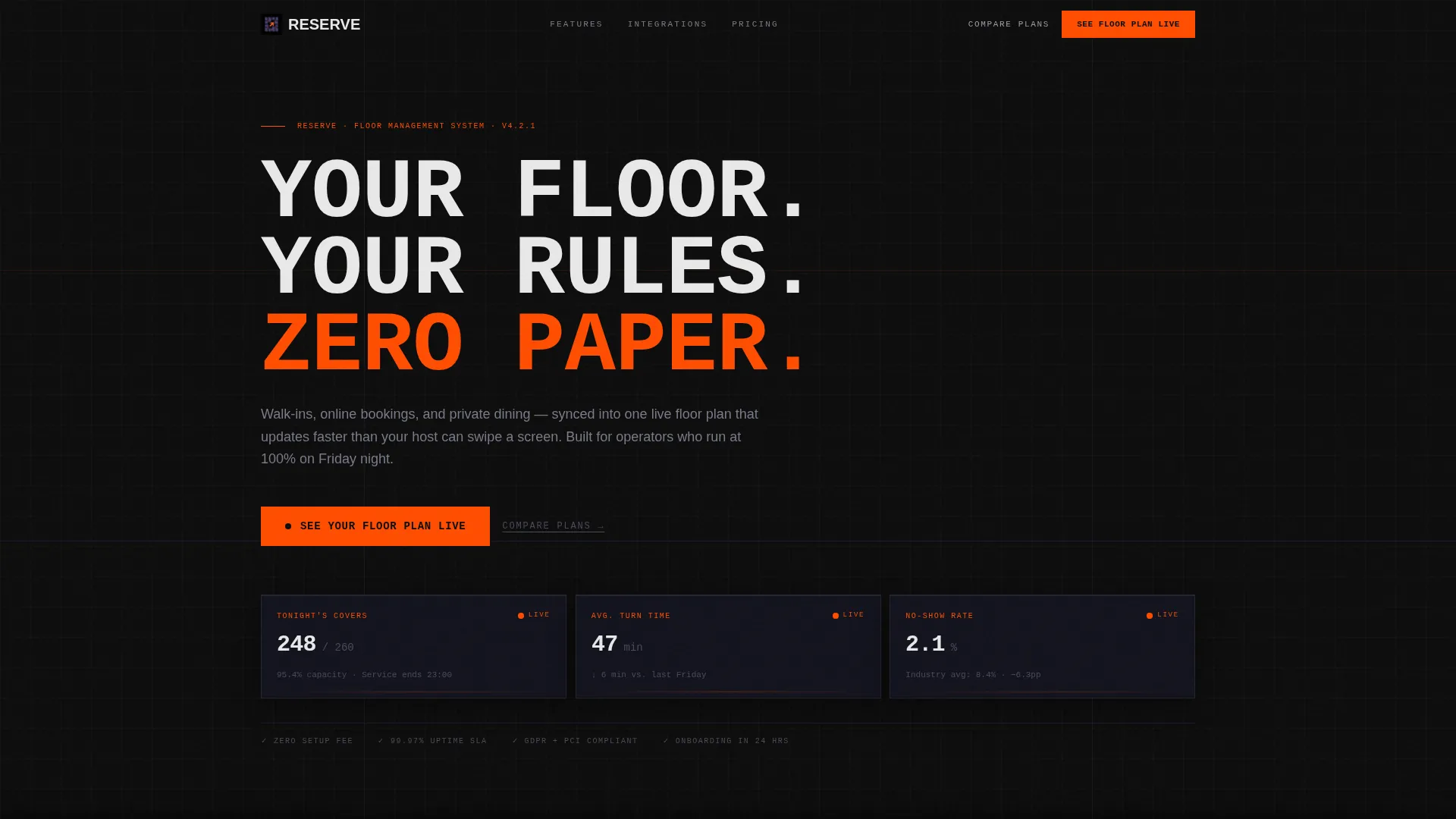 Restaurant Booking Software Landing Page Template