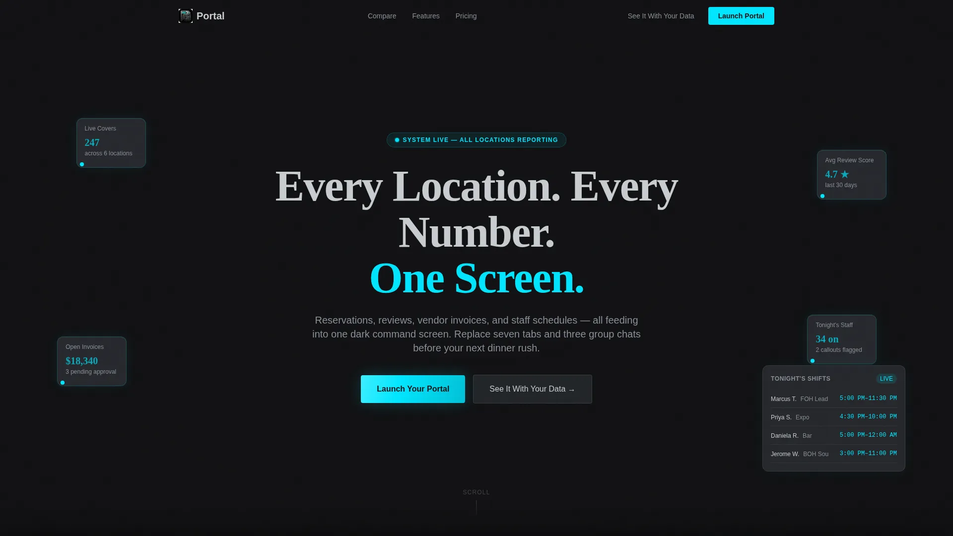 Restaurant Client Portal Landing Page Template
