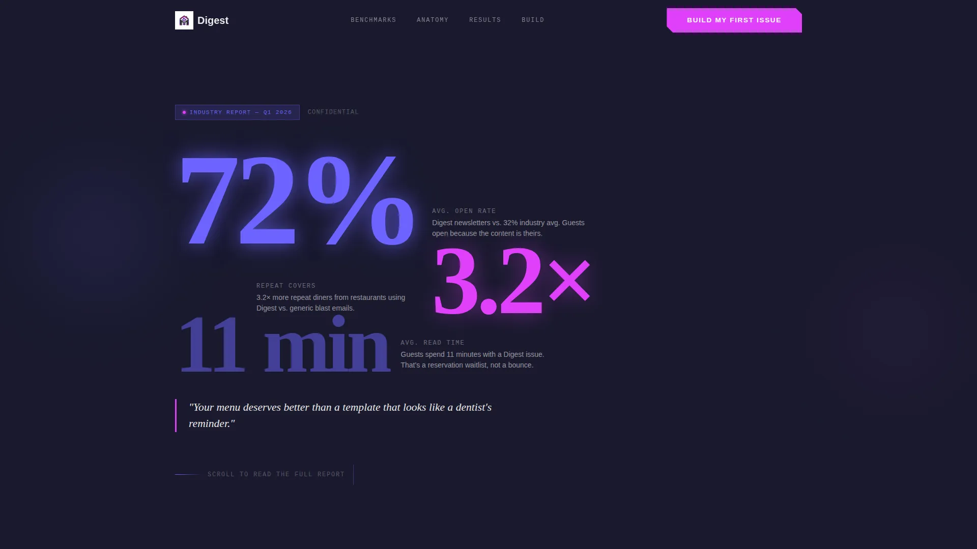 Restaurant Email Newsletter Landing Page Template