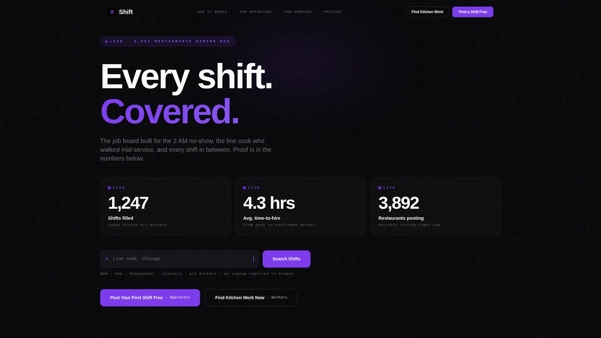 Restaurant Job Board Landing Page Template