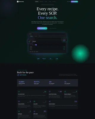 Restaurant Knowledge Base App Landing Page Template