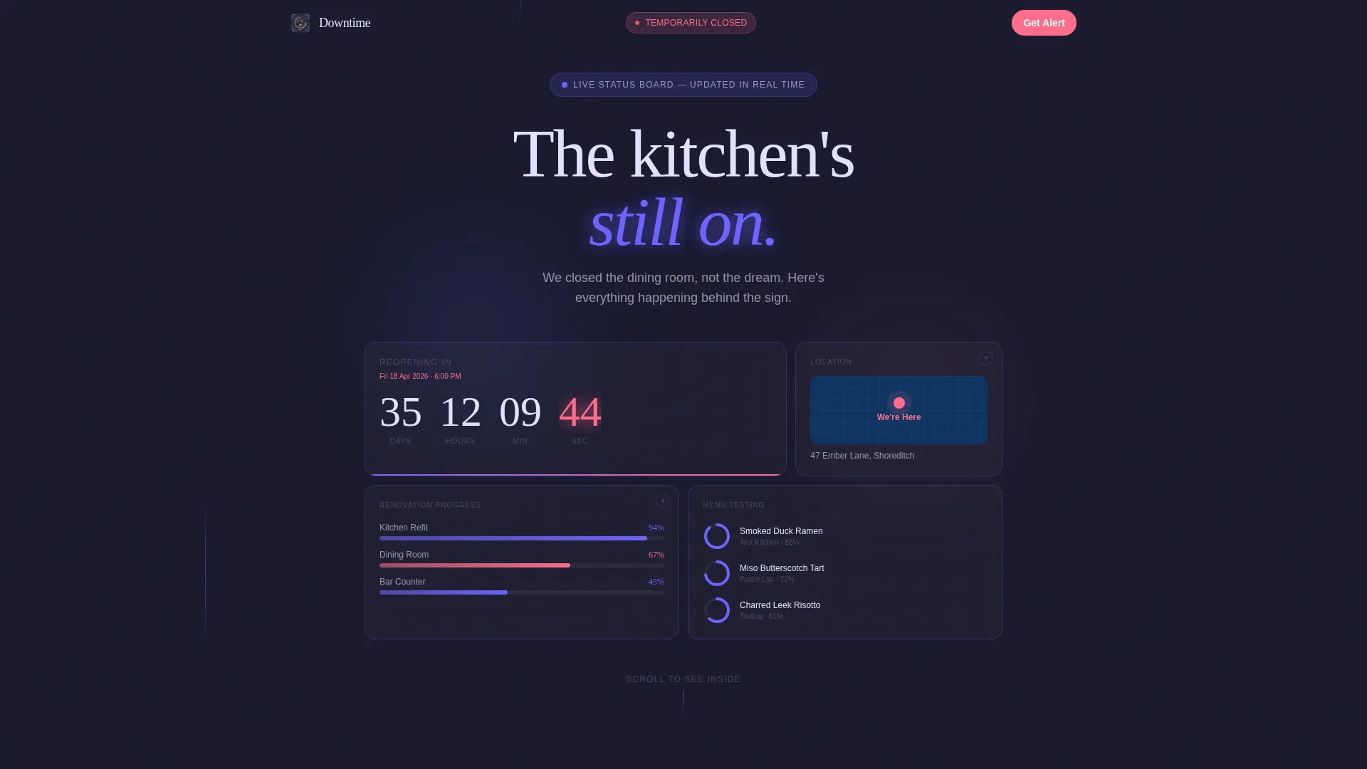 Restaurant Renovation & Temporary Closure Website Template
